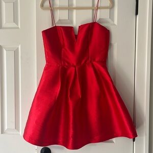 Mini red cocktail dress